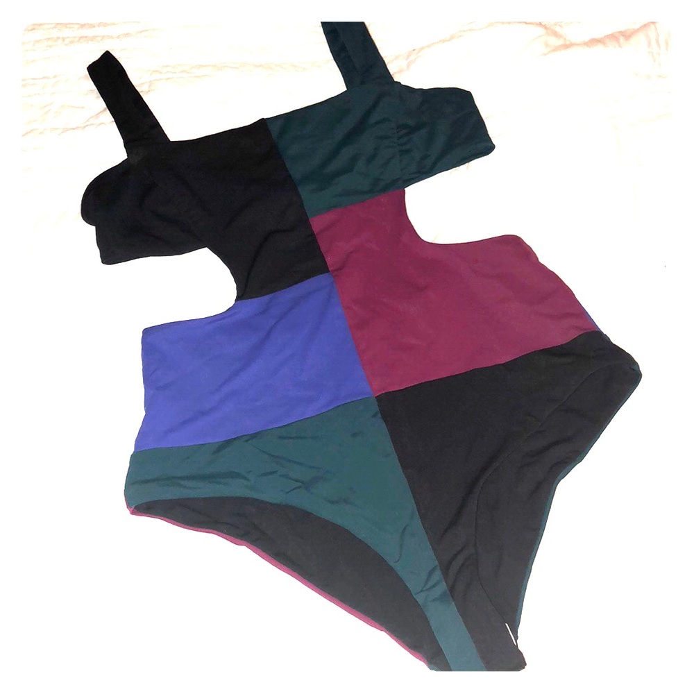 Colorblock One Piece with Cutouts